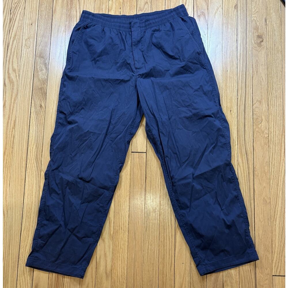 Lululemon Poplin Pants Mens XL Relaxed Fit Blue Drawstring Elastic Waist Stretch